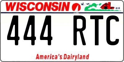 WI license plate 444RTC