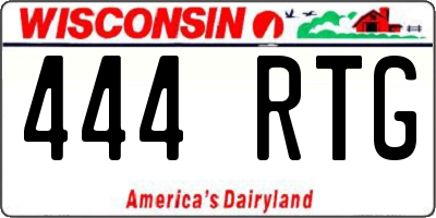 WI license plate 444RTG