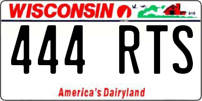WI license plate 444RTS