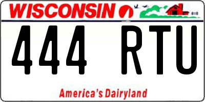 WI license plate 444RTU