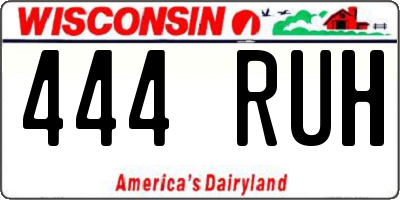 WI license plate 444RUH