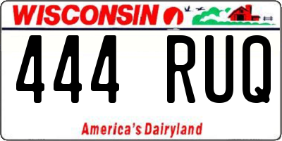 WI license plate 444RUQ