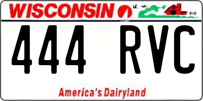 WI license plate 444RVC
