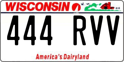 WI license plate 444RVV