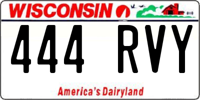 WI license plate 444RVY