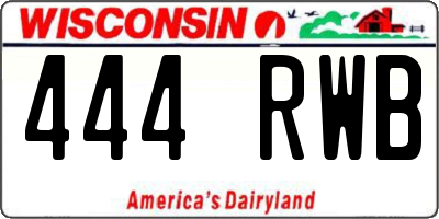 WI license plate 444RWB