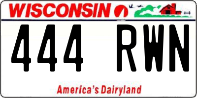 WI license plate 444RWN