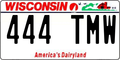 WI license plate 444TMW