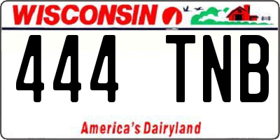 WI license plate 444TNB