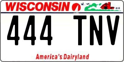 WI license plate 444TNV