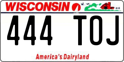 WI license plate 444TOJ