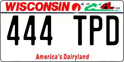 WI license plate 444TPD