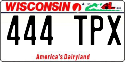 WI license plate 444TPX