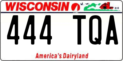WI license plate 444TQA