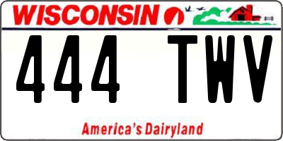 WI license plate 444TWV