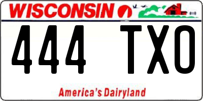 WI license plate 444TXO