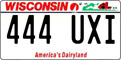 WI license plate 444UXI