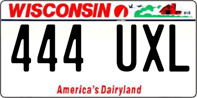 WI license plate 444UXL