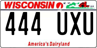 WI license plate 444UXU