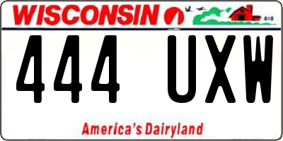 WI license plate 444UXW