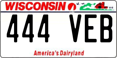 WI license plate 444VEB