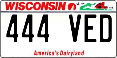 WI license plate 444VED