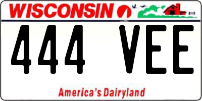 WI license plate 444VEE