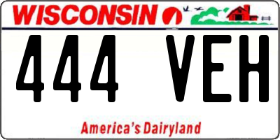 WI license plate 444VEH