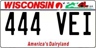 WI license plate 444VEI