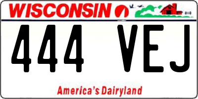 WI license plate 444VEJ