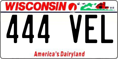 WI license plate 444VEL