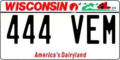 WI license plate 444VEM