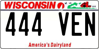 WI license plate 444VEN