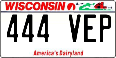 WI license plate 444VEP
