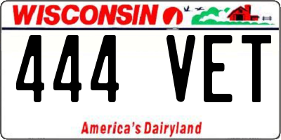 WI license plate 444VET
