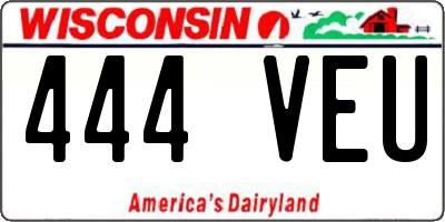 WI license plate 444VEU