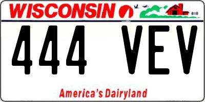 WI license plate 444VEV