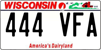 WI license plate 444VFA