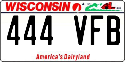 WI license plate 444VFB