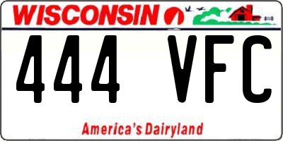 WI license plate 444VFC