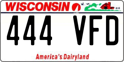 WI license plate 444VFD