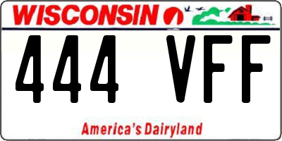 WI license plate 444VFF