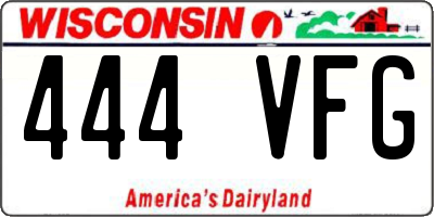 WI license plate 444VFG