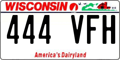 WI license plate 444VFH