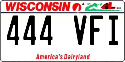 WI license plate 444VFI