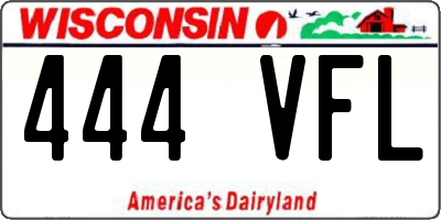 WI license plate 444VFL