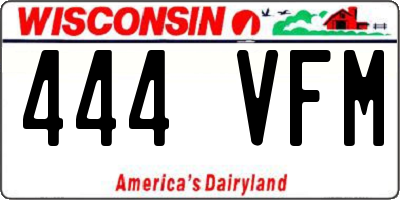 WI license plate 444VFM