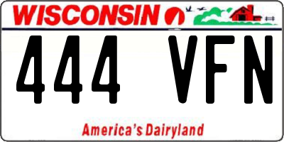WI license plate 444VFN