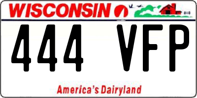 WI license plate 444VFP