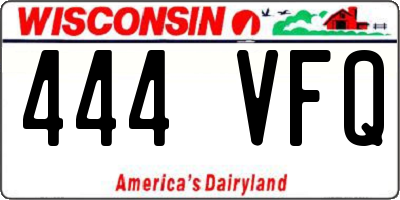 WI license plate 444VFQ